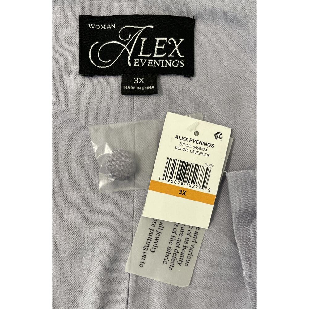 Alex Evenings Portrait Collar Neck Flower Shimmer Satin Blouse Plus Size 3X - Picture 7 of 7